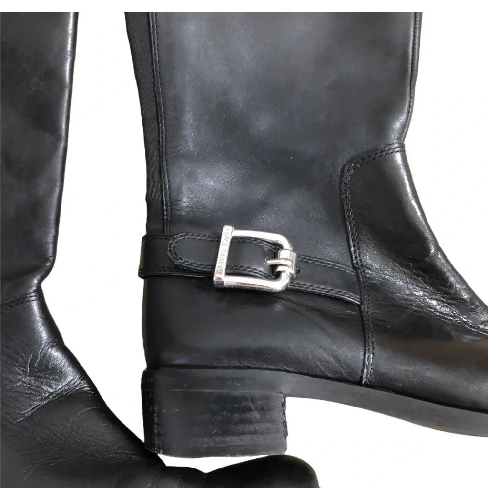 Vince Camuto Volero Black Leather Knee High Riding Boots size 6.5 - Picture 6 of 7